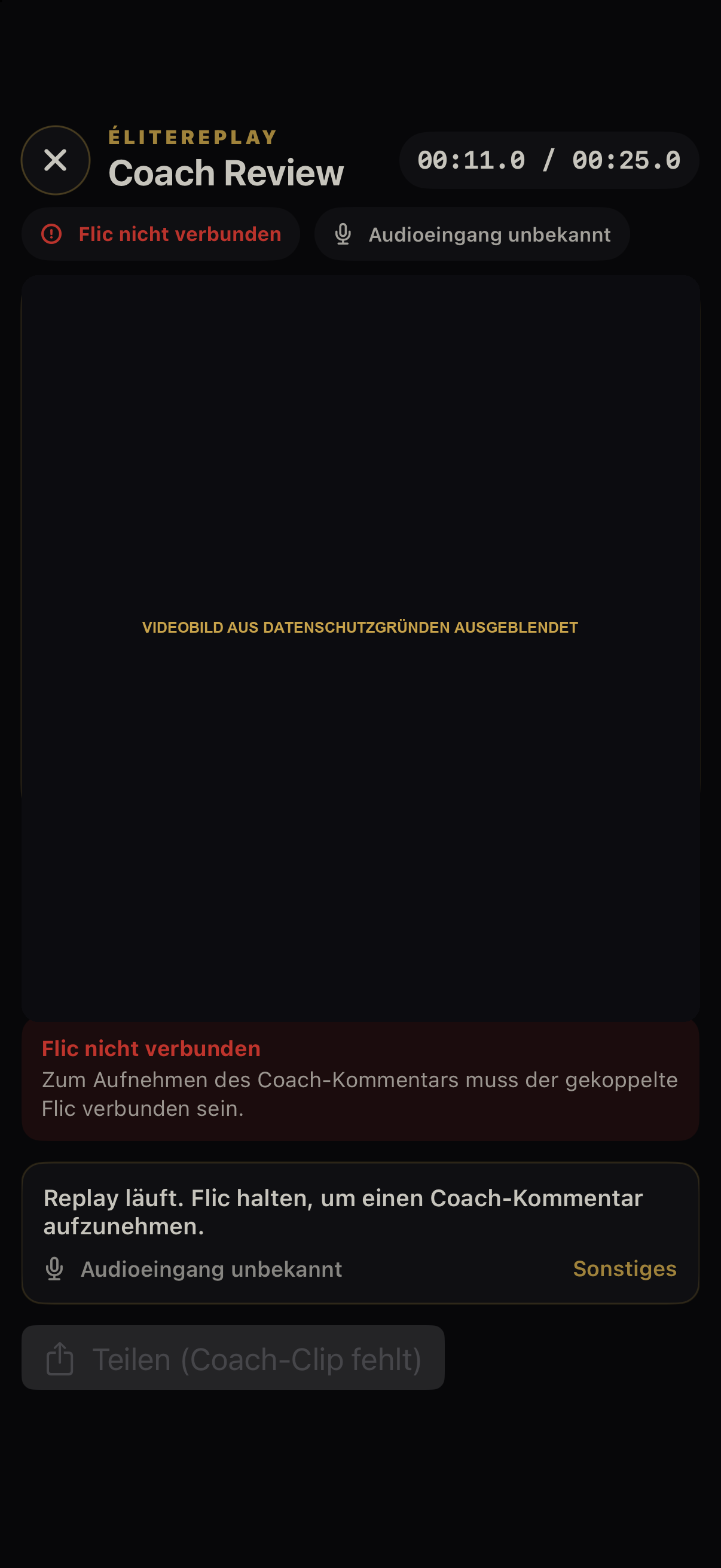 ÉliteReplay Coach Review Bildschirm